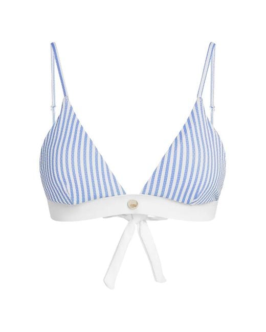 Karl Lagerfeld Blue Stripped Bikini Top