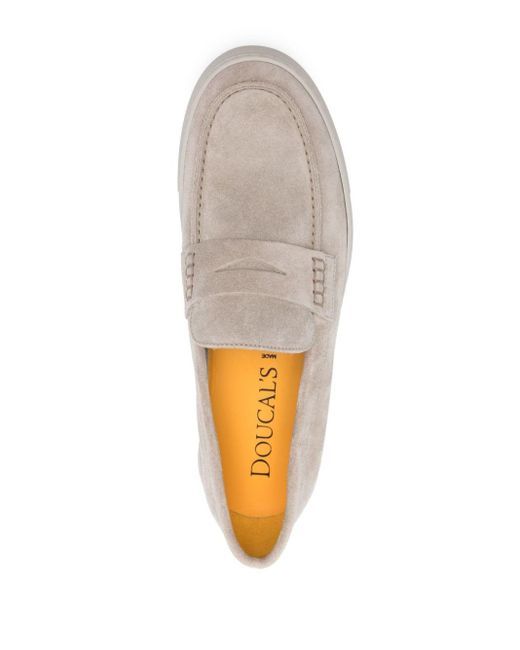 Doucal's Wildleder-Loafer mit mandelförmiger Kappe in White für Herren
