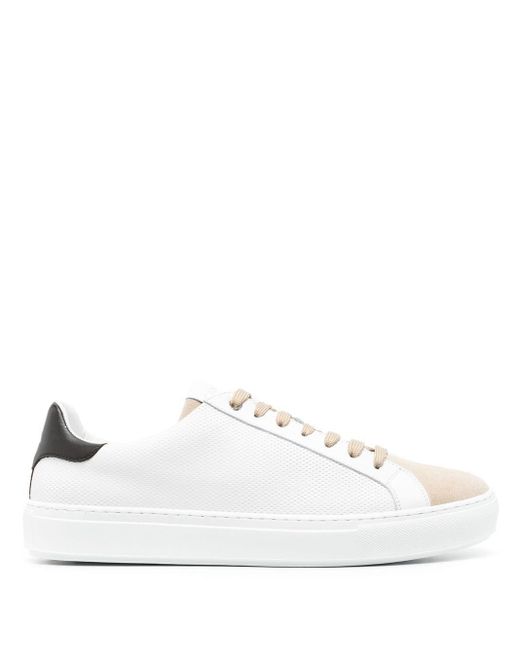 Canali Low-top Perforated Sneakers in White for Men | Lyst UK