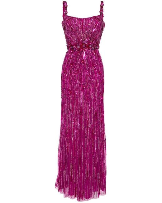 Jenny Packham Pink Sequin-Embellished Bright Gem Gown