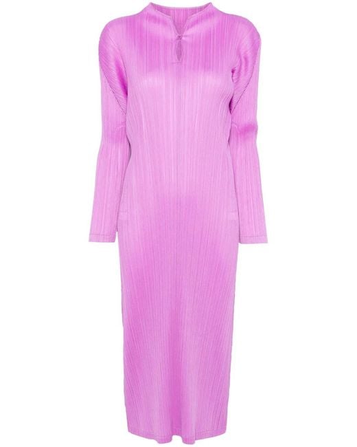 Pleats Please Issey Miyake Pink Monthly Colors: January Midi Dress
