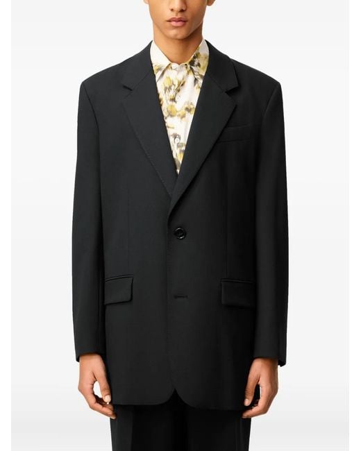 AMI Black Wool Loose Double Breasted Jacket for men