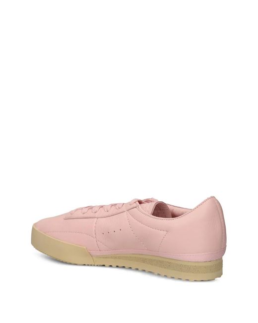 Lacoste Pink Logo-Plaque Leather Sneakers
