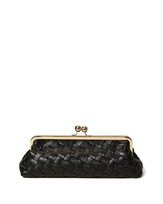 Twinset Black Braided-Pattern Clutch Bag