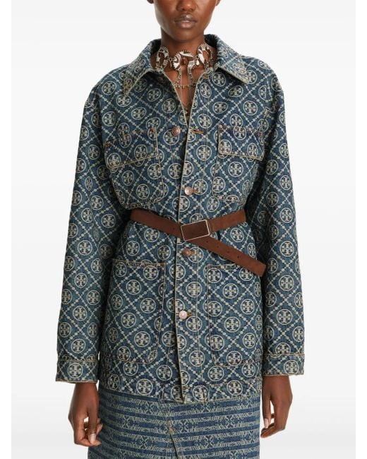 Tory Burch Blue Denim Cargo Jacket