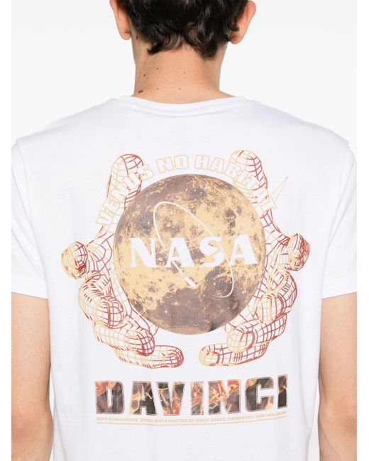 X NASA t-shirt Davinci en coton Alpha Industries pour homme en coloris White
