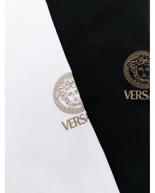Pack de dos camisetas con estampado Medusa Versace de hombre de color Black