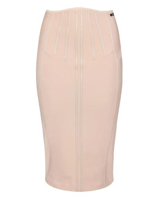 Elisabetta Franchi Natural Corset Midi Skirt