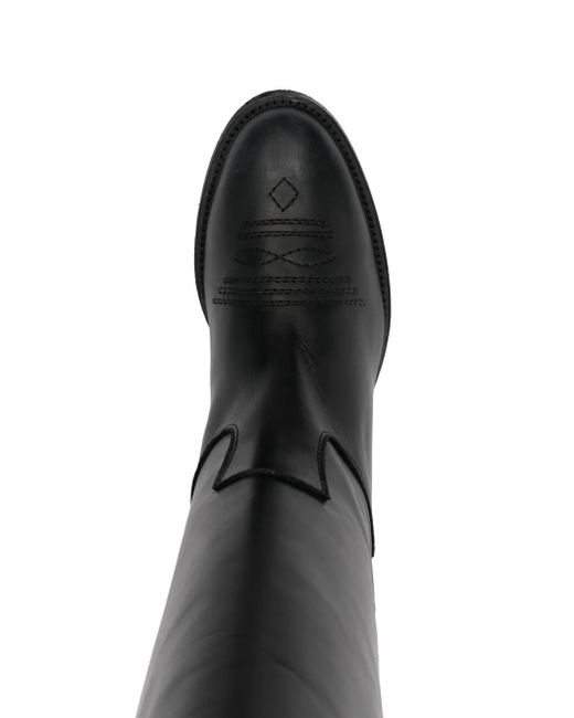 Via Roma 15 レザー ブーツ Black