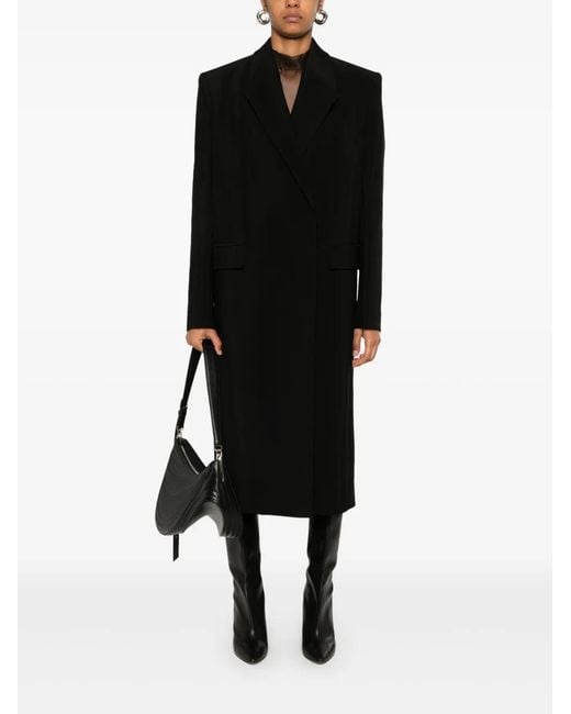 Mugler Black Single-Breasted Coat