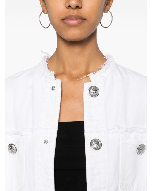 Zadig & Voltaire White Kaely Frayed Denim Jacket