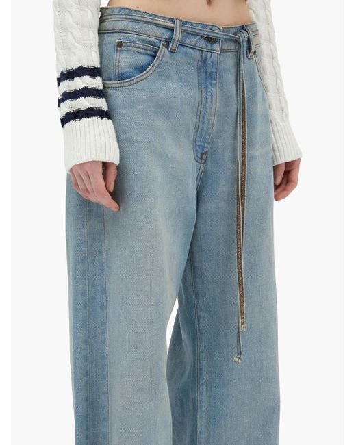 MSGM Blue Cotton Straight Jeans