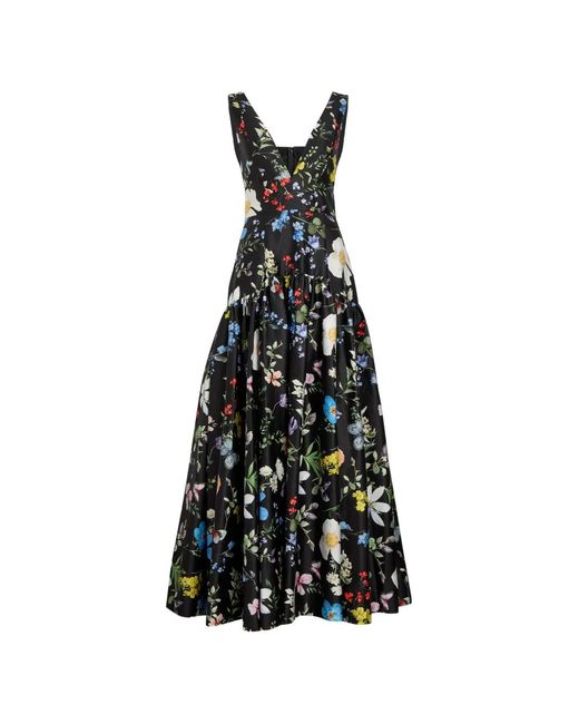 Alice + Olivia White Lila Floral-Print Maxi Dress