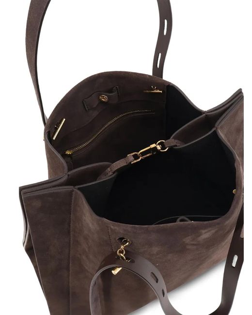 MINOBOSSI Brown Paula Suede Large Shoulder Bag