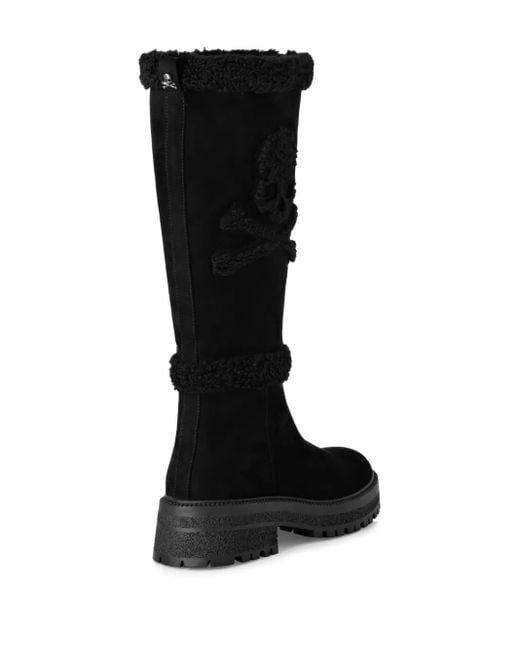 Philipp Plein Black Skull & Bones Boots