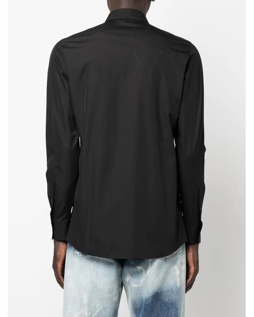 Moschino Black Logo-Print Long-Sleeve Shirt for men
