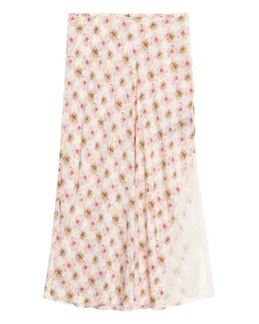 Zadig & Voltaire Natural Jayla Floral-Print Midi Skirt