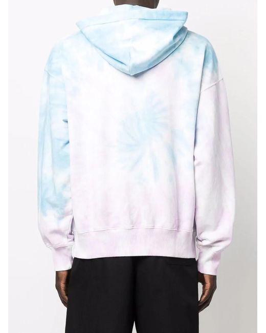 Versace Jeans Couture White Barocco-Print Tie-Dye Hoodie for men