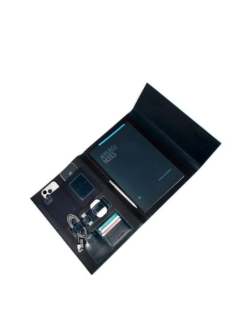 Piquadro Blue Leather Notepad Holder
