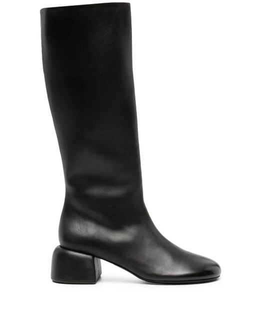Marsèll Black 50Mm Basata Leather Knee-High Boots
