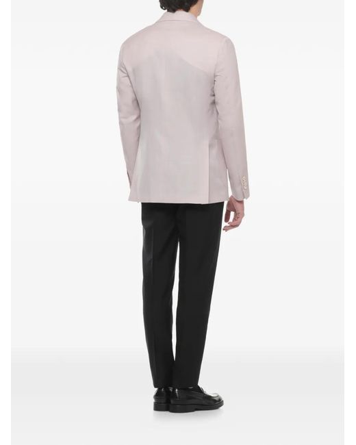 Lardini White Flower-Pin Jacket for men