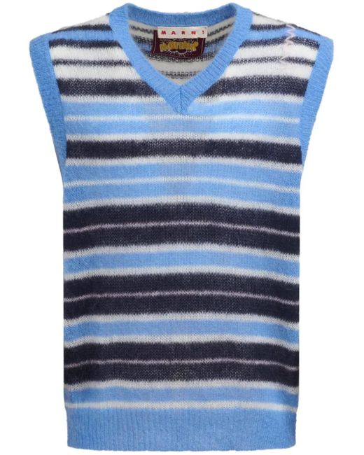 Marni Blue Sleeveless Knit Vest For for men