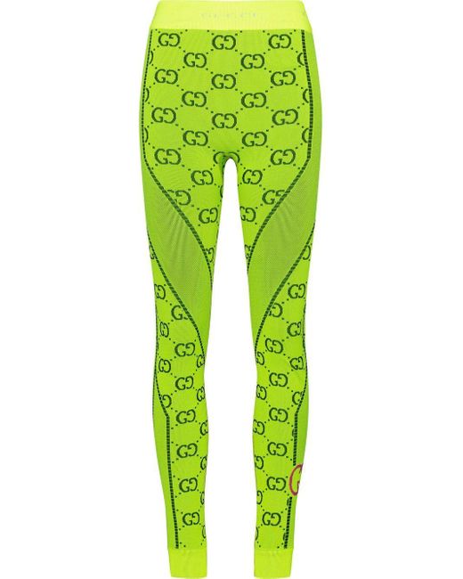 Gucci GG Jersey Jacquard leggings in Green Lyst UK