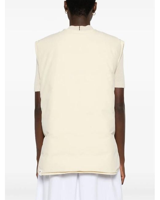 Jil Sander Natural Zip-Up Down Vest