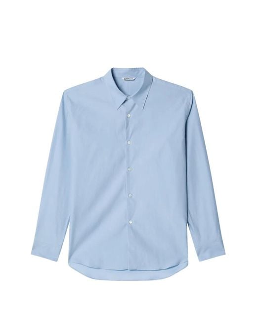 Auralee Blue Long-Sleeve Shirt for men