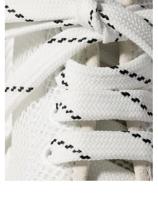 Miu Miu White Wavy-Upper Lace-Up Sneakers