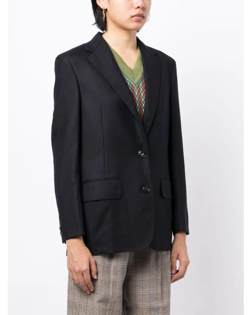 Kolor Black Knitted-Back Single-Breasted Blazer