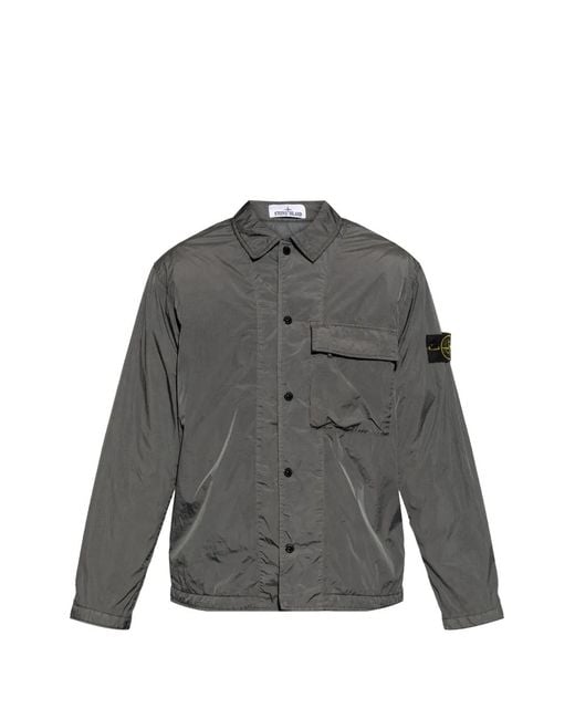 Stone Island Gray Buttoned Pocket Jacket for men