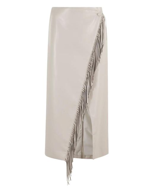 Isabelle Blanche White Fringe-Detail Skirt