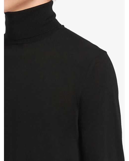 Prada Black Brushed Wool Turtleneck for men