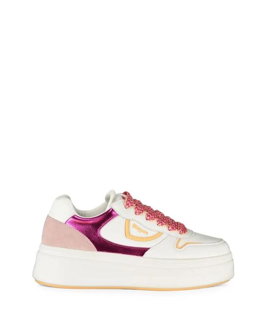 Blauer Pink Platform Leather Sneakers