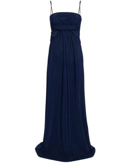 La Petite Robe Di Chiara Boni Maxi-jurk Met Strikdetail in het Blue