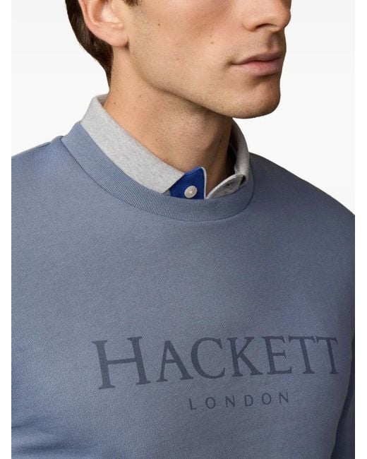 Hackett Blue Logo-Print Sweatshirt for men