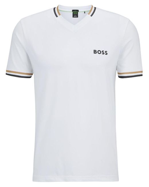 T-shirt con stampa x Matteo Berrettini di Boss in White da Uomo