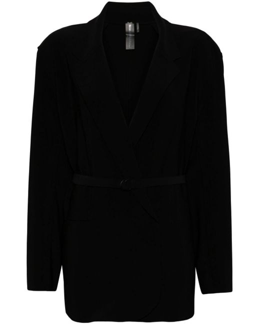 Norma Kamali Black Belted Double-breasted Blazer