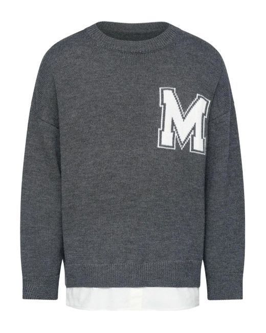 MM6 by Maison Margiela Gray Crew-Neck Sweatshirt for men