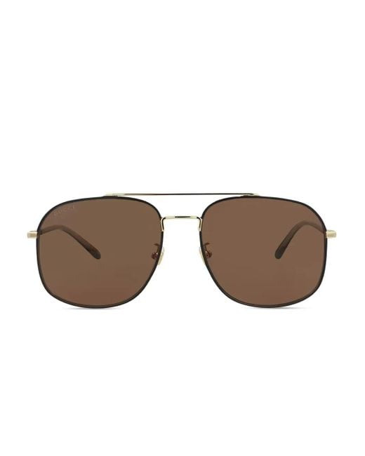 Gucci Brown Pilot-Frame Sunglasses for men