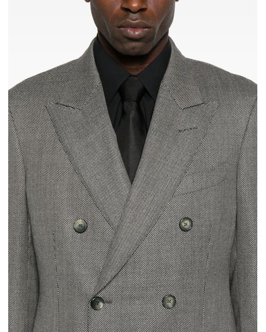 Tom Ford Gray Double-Breasted Wool Blazer for men