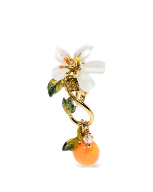 Les Nereides Metallic Flower-Motif Earrings
