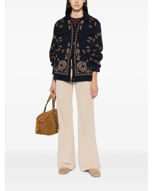 Alanui Black Button-Up Cardigan