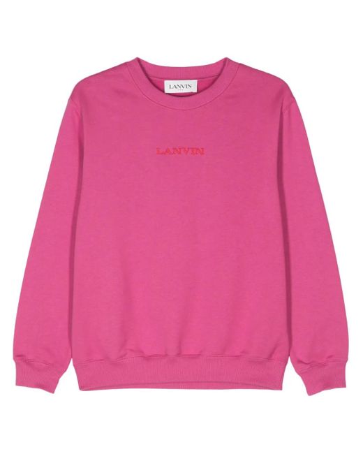 Lanvin Pink Logo-Embroidered Sweatshirt