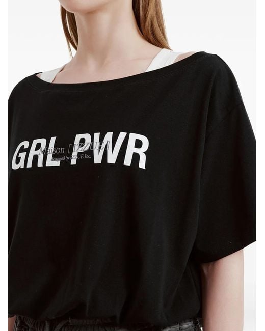 Izzue Black Layered-Design T-Shirt