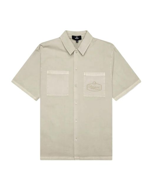 Represent Kurzärmeliges Hemd mit Logo-Stickerei in White für Herren