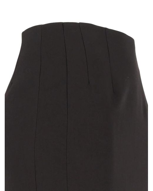 Al Duca D'aosta Black Side-Slit Pencil Midi Skirt