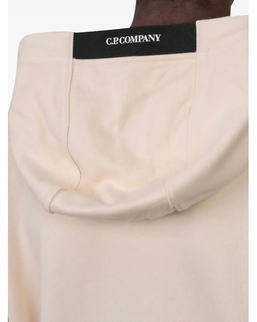 C P Company Natural Kangaroo-Pocket Hoodie for men