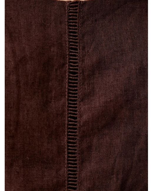 INTROPIA Brown Antonela Ladder-Stitch Sleeveless Midi Dress